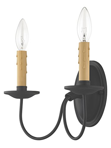 Image of Livex Lighting 4452-04 Heritage 2-Light Wall Sconce, Black