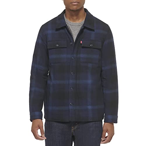 Levi's Men's Cotton Shirt Jacket, Navy Ombre Plaid, Large #TOP9
