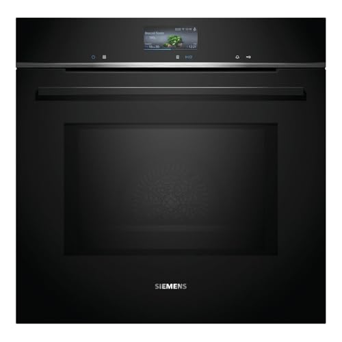 Siemens HM776GKB1 iQ700 - Forno da incasso intelligente con funzione microonde, 60 x 60 cm, 800 W, prodotto in Germania, nero, activeClean & humidClean autopulente, Air Fry, cookControl, touch screen