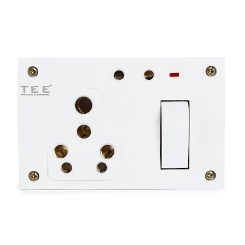 Image of Combined Box 16A with Universal Socket, Master Switch, LED Indicator | 240V Power Utility Box for Home, Office, Appliances (COMBINED BOX +2 PIN), Without Wire, 6 Month Warranty
