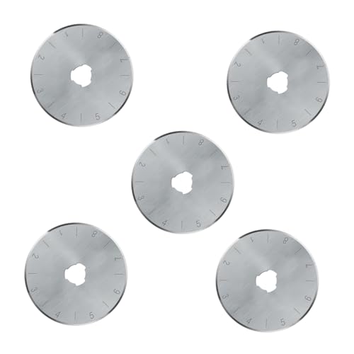 VILLCASE Super Thin 0.3mm Round Cutter Blades 5pcs Replacement for Rotary Cutters Compatible Crafts Easy to Replace Store in Case