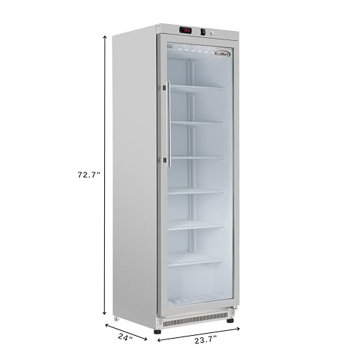 Image of KoolMore 12 Cu. ft. Commercial Freezer with Glass Door in Stainless Steel - Manual Defrost (KM-MFD-12GSG)