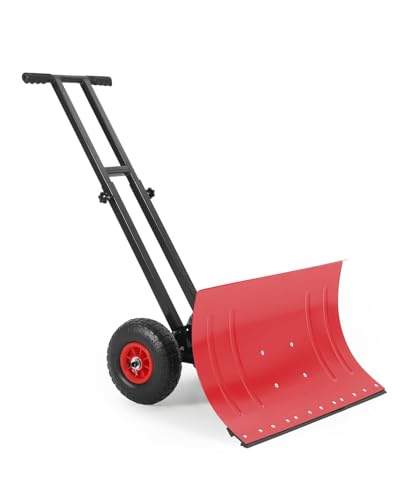 Pelle à Neige avec Roues, 29" L x 16,5" H, Rouge et Noir