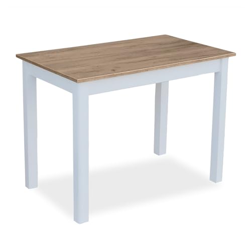 METDREW Esstisch aus Holz | esstisch 90x60 | holztisch | tisch für 2 Personen | klein tisch | skandinavisch | Wohnzimmertisch | Tisch aus Kiefernholz | küchentisch weiß | Tischplatte: Craft Eiche Gold