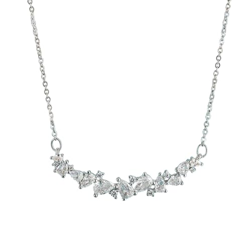 Bijoux moissanite collier commémoratif en argent plaqué or blanc cadeau mariage
