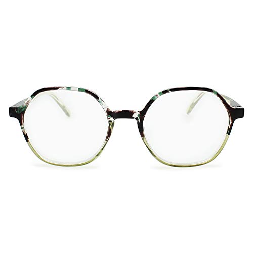 2SeeLife Hexagon Shaped Reading Glasses: Funky Readers, Geometric Glasses Frame, Fully Magnified Lenses