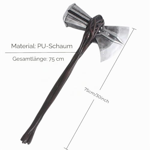 damdos Halloween Prop Cosplay Hammer Waffe 1:1 Größe PU Schaum Stormbreaker Thors Odinson Stormbreaker Axt Liebe und Thunders Hammer Sammler Cool Xmas Birthhdays Gifts (The 4th Axe)