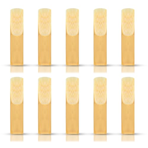 10pcs Alto Saxophone Reed 2.5, 2.8 x 0.6 Inch Clarinet Reeds Saxophone Gifts Musical Instrument Accessories for Alto Sax or Clarinet Soprano