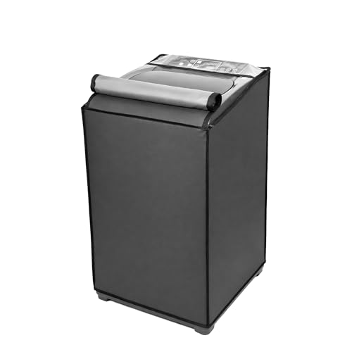 Image of Classic Top Load Washing Machine Cover Suitable For Whirlpool 360 / Stain Wash Back Panel 6 Kg, 6.5 Kg, 7 Kg, 7.5 Kg, Waterproof & Dustproof (58cmsX58cmsX97cms, Grey)