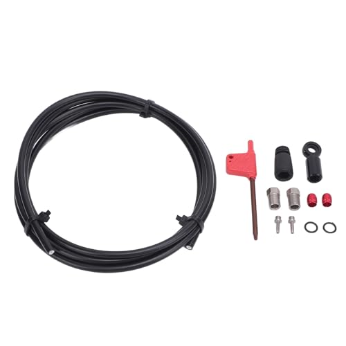 Julihai Hydraulic Disc Brake Hose Kit, 2m Rubber Metal Hose for HRD Red Force Flat Mount, with 11 Accessories for Installation and Maintenance