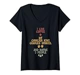 Photo Gallery donna coffee and my cavalier cavalier king charles spaniel maglietta con collo a v Photo Gallery donna coffee and my cavalier cavalier king charles spaniel maglietta con collo a v