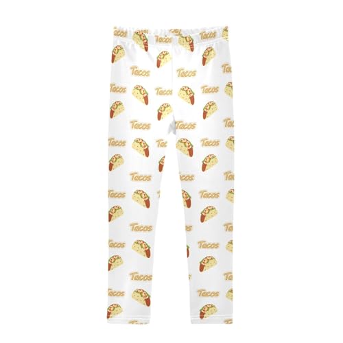ZZKKO Girls Leggings Tacos and Handwriting Lettering Toddler Girls Clothes Leggings for Girls Toddler Girls Leggings 3-4T