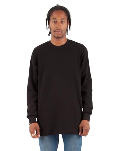 Shaka Wear Adult 8.9 oz., Thermal T-Shirt L BLACK