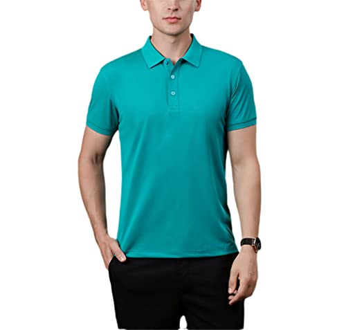Polo d'été pour homme manches courtes vert moyen idéal pour les vacances et le bureau