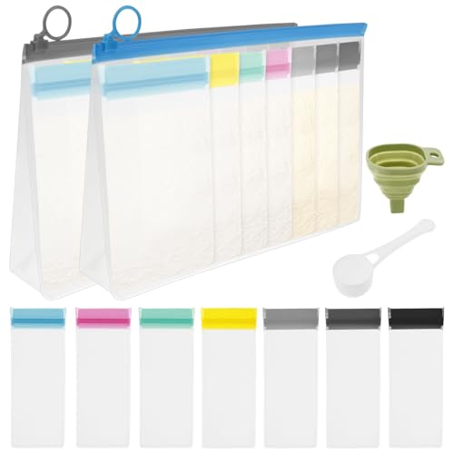 25 PCs Proteinpulver -Reisebehälter Set tragbarer wiederverwendbarer Proteinpulverbehälter mit Trichter und Löffel für Trainingsfitnessreisen(transparent)