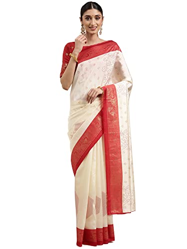 Image of AKHILAM Women's Banarasi Silk Printed Saree With Unstitched Blouse Piece (F013PJ139 Parent)