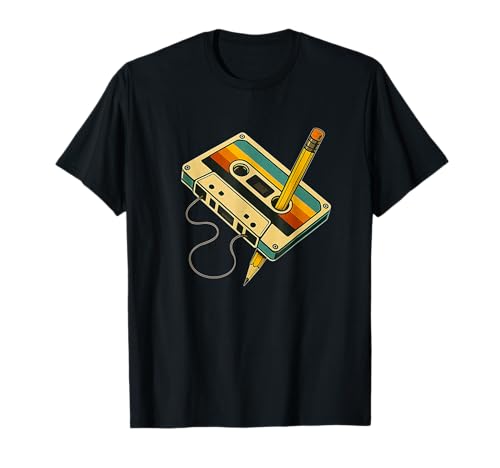 80er 90er Jahre Outfit Damen Herren Kostüm Retro Kassette T-Shirt