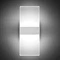 ChangM Modern LED Acrylic Wall Sconce 12W Cool White 6000K Up Down Lamp for Bedroom Corridor Stairs Bathroom Indoor Lighting Fixture Lamps Home Room Decor Not Dimmable No Plug(1 Pack)