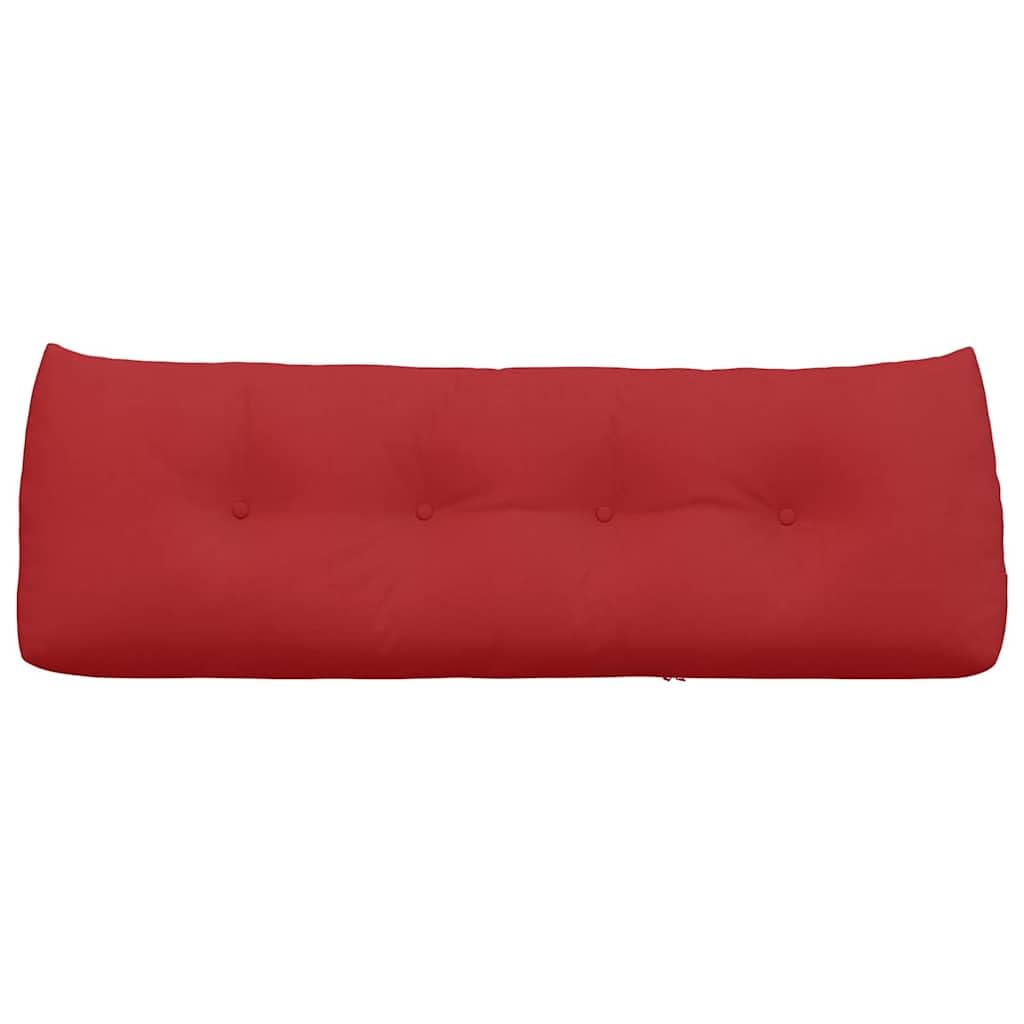 Rückenpolster Rot 140x24x50 cm Samt-Optik Bett Keilkissen | Ergonomisches Keilkissen für Schlafzimmer und Wohnzimmer mit abnehmbarem Bezug und Knopf-Design.