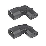 Right Angle IEC Adapter,C13 To C14 Adapter,90 Degree Power Adapter,C14 Male to C13 Female Plug Adapter Kettle Lead,IEC 60320 Male to Female Power Extension Converter,AC Power Wall Plug Adapter(2Pack)