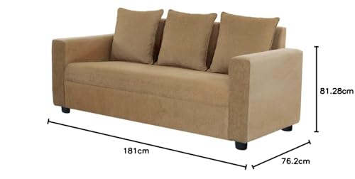 Image of Wakefit Sofa Set | 1 Year Warranty | Sofa 3 Seater, 3 Seater Sofa for Living Room, Wooden Sofa Set, Couch for Living Room - Solatio(Jio : Amphora Brown)