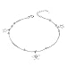Produktbild ZENI JEWELRY Damen Fußkettchen 925 Sterling Silber Stern Kugel 23cm mit 3A Zirkonia Verstellbare Fußkette, Sommer Strand FußSchmuck für Frauen  Nickelfrei