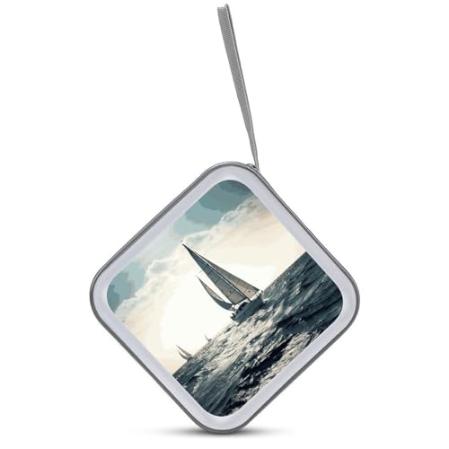 Funda para CD portátil de plástico duro Ocean Sailing con bolsa de almacenamiento grande 4