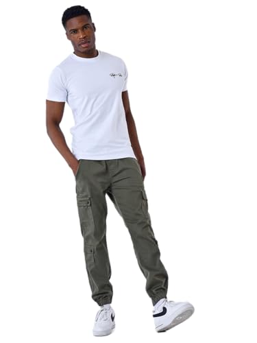 Cargo Project X Paris Kaki avec serrage élastique ajusté multi-poches