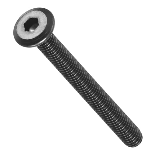 METALLIXITY Tornillos De Cabeza Plana Con Hexágono Interno (M6-1x60) 15Pcs, Tornillos De Muebles De Acero Con Hexágono Interno - Para Proyectos De Carpintería Y Muebles, Negro
