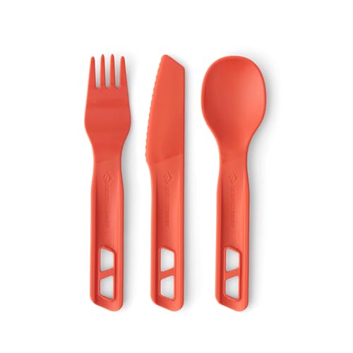 Sea to Summit Passage Camp Cutlery Set, Fork, Spoon and Knife, Spicy Orange