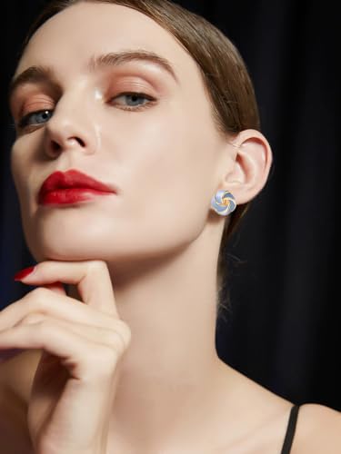 Yoursfs Knot Multicolor Clip on Earrings For Women Silver and gold Plated Large Non Pierced Floral Earrings3