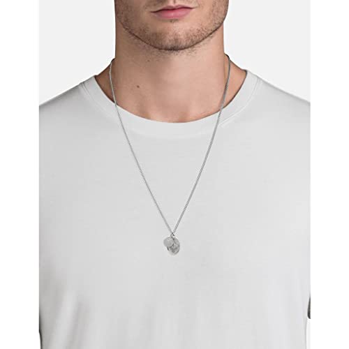 Mens Mini Dove Pendant Necklace, Sterling Silver | Polished Silver 24in3