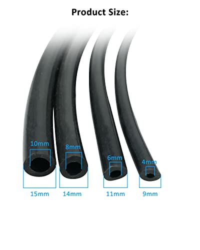 Universal Vacuum Hose Automotive High Performance Silicone 4Mm(0.16")+6Mm(0.23")+8Mm(0.31")+10Mm(0.39")Inner Diameter Automotive Silicone Vacuum Tubing Hose Line Kit #TOP3