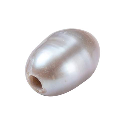 Image of Beadthoven 100pcs Natural Oval Freshwater Pearl Beads 7~10mm Large Hole Rice Shape Pearl Beads for Leather Cord Jewelry Making DIY Crafts 7~10mm (Gray)