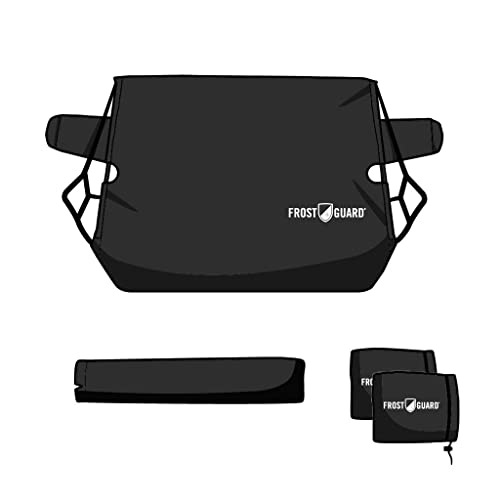 FrostGuard Vortex Premium Winter Windshield Cover with Built-in Security Panels and Wiper Blade Cover + Mirror Covers - Weather Resistant; Protects from Snow, Ice and Frost (Black, XL) FrostGuard Vortex Premium Winter Windshield Cover with Built-in Security Panels and Wiper Blade Cover + Mirror Covers - Weather Resistant; Protects from Snow, Ice and Frost (Black, XL)