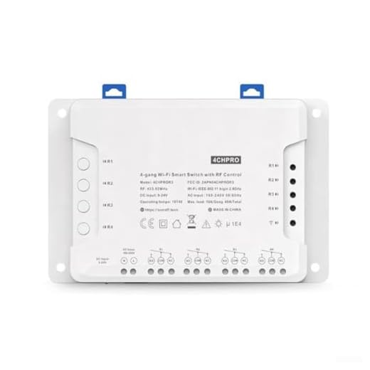 Oniissy 4CH Pro R2 WiFi Wireless Smart Switch, 4 Kanal WiFi RF Fernbedienung Schalter per App, Smart Switch Modul Bequeme Automatisierung, Sprachsteuerung und Smart Home kompatibel (für Sonoff 4CH PRO