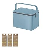 EKO Deco Food Waste Caddy with 3 Packs of Bin Liners - 4 Litre Countertop Bin for Waste - Includes 3 Packs of 20 Caddy Bin Liners for Food Waste - Perfect for Kitchen & Home