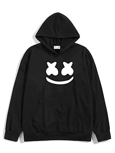 The SV StyleUnisex Cotton Hooded Neck Sweatshirt (SV=:)===_Black _L)