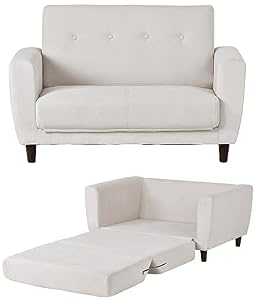 ソファーベッド ソファ 2人掛け 折りたたみベッド 3WAY 脚付き ソファベッド カウチソファ コンパクト フロアソファ 一人暮らし ワンルーム おしゃれ (ベージュ)