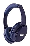 ZVOX Noise Cancelling Over Ear Bluetooth Headphones - AccuVoice Technology, Wireless Microphone, AV50 Model, Hi-Res Audio & Deep Bass - Blue
