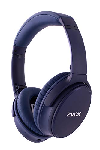 Image of ZVOX Noise Cancelling Over Ear Bluetooth Headphones - AccuVoice Technology, Wireless Microphone, AV50 Model, Hi-Res Audio & Deep Bass - Blue