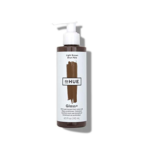 dpHUE Gloss+, Light Brown - 6.5 oz (8-12 Applications) - Semi-Permanent Hair Color & Conditioner - Lasts Up to Eight Washes - Paraben, SLS & SLES Sulfate Free - Vegan, Leaping Bunny Certified
