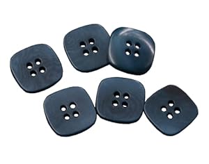 Hartmann-Knöpfe Blau Quadratisch 6 Stück