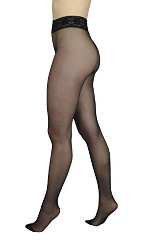 Image of Gatta SHEER TIGHTS | Womens Pantyhose with Comfy Elastic Lace Waistband SOFTI-COMFI 30 (Made in Europe)