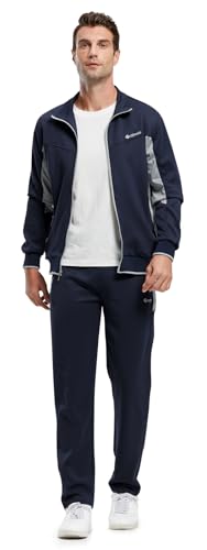 Rdruko Men's Tracksuit Athletic Full Zip Casual Sports Jogging Gym Sweatsuit