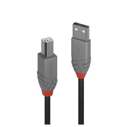 Lindy 36672 USB 2.0 Typ A Till B-Kabel, Anthra Line – Svart, 1 m