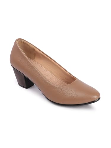 Image of Carlton London Women Comfortable Block Heel Pointed Toe Slip On Fashion Shoes for Daily use, Office use, Casual use