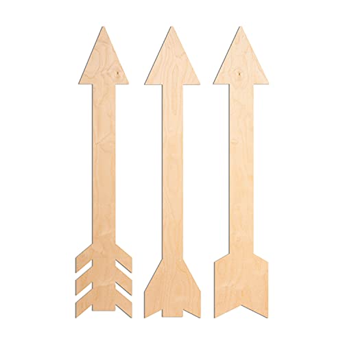 Arrows, Set of 3, Wall Décor, Unfinished Wood