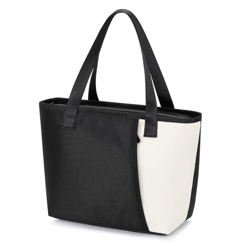 Alyvisun Bolsa Termica Porta Alimentos, Bolsa Comida Trabajo Aislante Reutilizable Antifugas Gran Capacidad 6.5L, para Escuela, Picnics al Aire Libre, Oficina (Negro)
