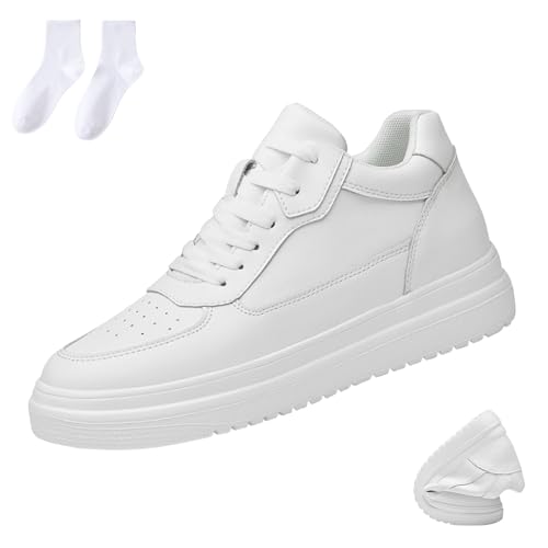 Elevate Shoes Women Men 6/8/10cm, Elevateshoes White Casual, Breathable Non-Slip Invisible, Suitable for Daily Wear